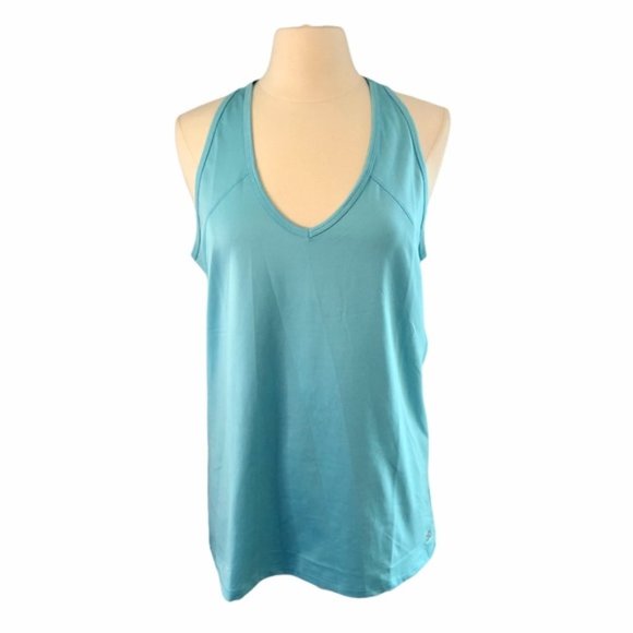ALO Yoga Teal Razorback Workout Tank - Picture 1 of 7